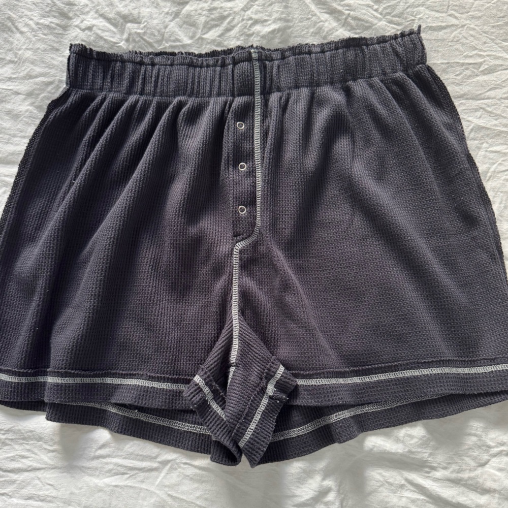 Free People Navy Knit Shorts